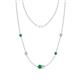 1 - Linea 0.51 ctw Emerald (4 mm) and Lab Grown Diamond Women Station Necklace 