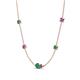 4 - Linea 0.45 ctw Emerald (4 mm) and Amethyst Women Station Necklace 