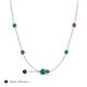 3 - Linea 0.45 ctw Emerald (4 mm) and Amethyst Women Station Necklace 