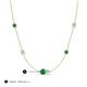 3 - Linea 0.45 ctw Emerald (4 mm) and Aquamarine Women Station Necklace 