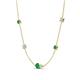 4 - Linea 0.45 ctw Emerald (4 mm) and Aquamarine Women Station Necklace 