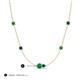 3 - Linea 0.51 ctw Emerald (4 mm) and Blue Diamond Women Station Necklace 