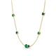 4 - Linea 0.51 ctw Emerald (4 mm) and Blue Diamond Women Station Necklace 