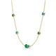 4 - Linea 0.45 ctw Emerald (4 mm) and Turquoise Women Station Necklace 