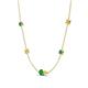 4 - Linea 0.51 ctw Emerald (4 mm) and Yellow Diamond Women Station Necklace 