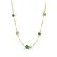 4 - Linea 0.53 ctw Emerald (4 mm) and Peridot Women Station Necklace 