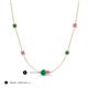 3 - Linea 0.54 ctw Emerald (4 mm) and Pink Sapphire Women Station Necklace 