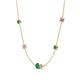 4 - Linea 0.54 ctw Emerald (4 mm) and Pink Sapphire Women Station Necklace 