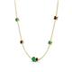 4 - Linea 0.53 ctw Emerald (4 mm) and Red Garnet Women Station Necklace 