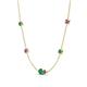 4 - Linea 0.45 ctw Emerald (4 mm) and Amethyst Women Station Necklace 