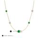 3 - Linea 0.48 ctw Emerald (4 mm) and Moissanite Women Station Necklace 