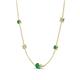 4 - Linea 0.48 ctw Emerald (4 mm) and Moissanite Women Station Necklace 