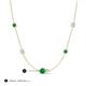 3 - Linea 0.44 ctw Emerald (4 mm) and Opal Women Station Necklace 