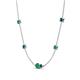 4 - Linea 0.51 ctw Emerald (4 mm) and Blue Diamond Women Station Necklace 