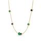 4 - Linea 0.53 ctw Emerald (4 mm) and Blue Sapphire Women Station Necklace 