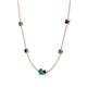 4 - Linea 0.53 ctw Emerald (4 mm) and Blue Sapphire Women Station Necklace 