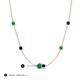 3 - Linea 0.53 ctw Emerald (4 mm) and Blue Sapphire Women Station Necklace 