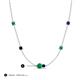 3 - Linea 0.53 ctw Emerald (4 mm) and Blue Sapphire Women Station Necklace 