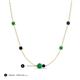 3 - Linea 0.53 ctw Emerald (4 mm) and Blue Sapphire Women Station Necklace 