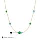 3 - Linea 0.48 ctw Emerald (4 mm) and Blue Topaz Women Station Necklace 