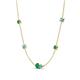 4 - Linea 0.48 ctw Emerald (4 mm) and Blue Topaz Women Station Necklace 