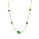 4 - Linea 0.53 ctw Emerald (4 mm) and Green Garnet Women Station Necklace 