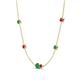 4 - Linea 0.51 ctw Emerald (4 mm) and Ruby Women Station Necklace 