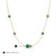 3 - Linea 0.51 ctw Emerald (4 mm) and Smoky Quartz Women Station Necklace 