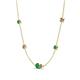 4 - Linea 0.51 ctw Emerald (4 mm) and Smoky Quartz Women Station Necklace 