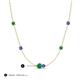 3 - Linea 0.51 ctw Emerald (4 mm) and Tanzanite Women Station Necklace 