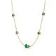 4 - Linea 0.51 ctw Emerald (4 mm) and Tanzanite Women Station Necklace 