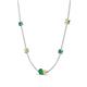 4 - Linea 0.54 ctw Emerald (4 mm) and Yellow Sapphire Women Station Necklace 