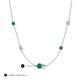 3 - Linea 0.51 ctw Emerald (4 mm) and Lab Grown Diamond Women Station Necklace 