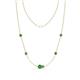 1 - Linea 0.63 ctw Green Garnet (4 mm) and Created Alexandrite Women Station Necklace 