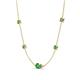 4 - Linea 0.63 ctw Green Garnet (4 mm) and Created Alexandrite Women Station Necklace 