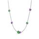 4 - Linea 0.55 ctw Green Garnet (4 mm) and Amethyst Women Station Necklace 