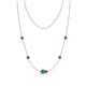 1 - Linea 0.55 ctw Green Garnet (4 mm) and Amethyst Women Station Necklace 