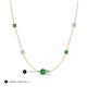 3 - Linea 0.55 ctw Green Garnet (4 mm) and Aquamarine Women Station Necklace 