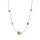 4 - Linea 0.55 ctw Green Garnet (4 mm) and Aquamarine Women Station Necklace 