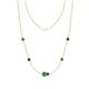 1 - Linea 0.61 ctw Green Garnet (4 mm) and Black Diamond Women Station Necklace 