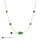 3 - Linea 0.61 ctw Green Garnet (4 mm) and Black Diamond Women Station Necklace 