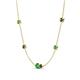 4 - Linea 0.61 ctw Green Garnet (4 mm) and Black Diamond Women Station Necklace 