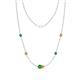 1 - Linea 0.55 ctw Green Garnet (4 mm) and Citrine Women Station Necklace 