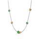 4 - Linea 0.55 ctw Green Garnet (4 mm) and Citrine Women Station Necklace 