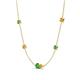 4 - Linea 0.55 ctw Green Garnet (4 mm) and Citrine Women Station Necklace 