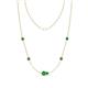 1 - Linea 0.55 ctw Green Garnet (4 mm) and Emerald Women Station Necklace 