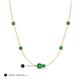 3 - Linea 0.55 ctw Green Garnet (4 mm) and Emerald Women Station Necklace 