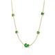 4 - Linea 0.55 ctw Green Garnet (4 mm) and Emerald Women Station Necklace 