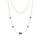 1 - Linea 0.55 ctw Green Garnet (4 mm) and Iolite Women Station Necklace 