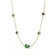 4 - Linea 0.55 ctw Green Garnet (4 mm) and Iolite Women Station Necklace 